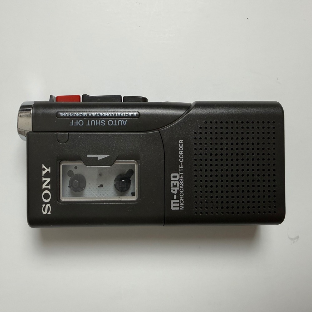 Sony Microcassette Recorder M-430 Handheld Voice Corder Black Vintage FOR PARTS